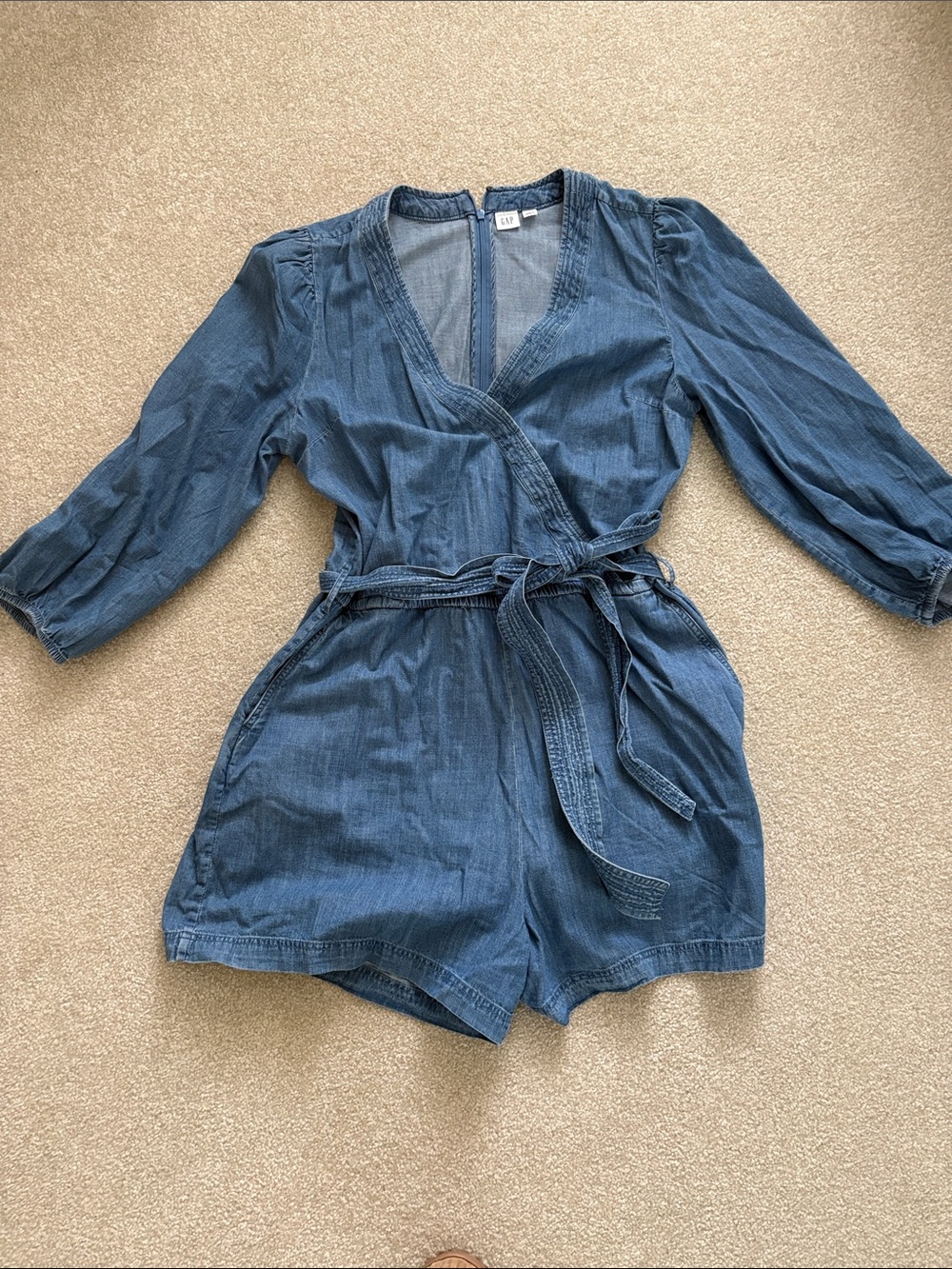 GAP Light Blue Denim Romper